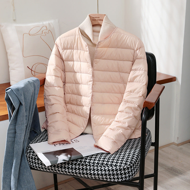 Ultra Lightweight Packable Puffer Coat Womens Slim Jacket Warm White Duck Down Autumn Winter 2