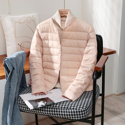Ultra Lightweight Packable Puffer Coat Womens Slim Jacket Warm White Duck Down Autumn Winter 2