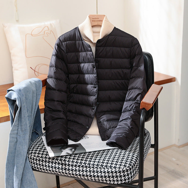 Ultra Lightweight Packable Puffer Coat Womens Slim Jacket Warm White Duck Down Autumn Winter 4