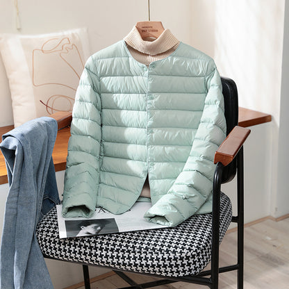 Ultra Lightweight Packable Puffer Coat Womens Slim Jacket Warm White Duck Down Autumn Winter 5