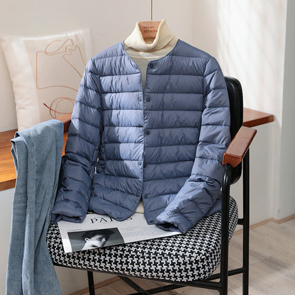 Ultra Lightweight Packable Puffer Coat Womens Slim Jacket Warm White Duck Down Autumn Winter 7