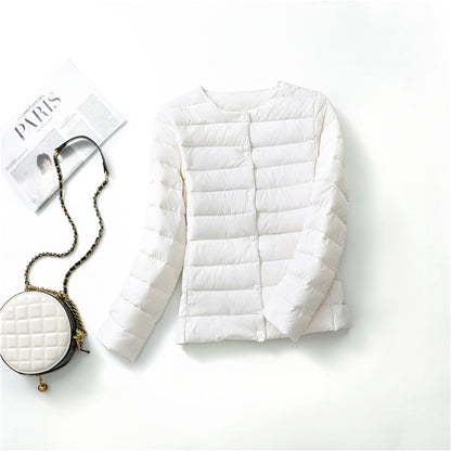 Ultra Lightweight Packable Puffer Coat Womens Slim Jacket Warm White Duck Down Autumn Winter 10