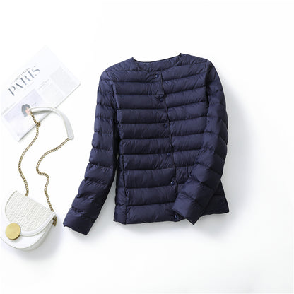 Ultra Lightweight Packable Puffer Coat Womens Slim Jacket Warm White Duck Down Autumn Winter 13