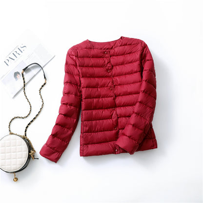Ultra Lightweight Packable Puffer Coat Womens Slim Jacket Warm White Duck Down Autumn Winter 14