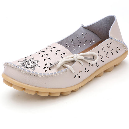 Soft Genuine Leather Womens Flats Casual Breathable SlipOn Loafers  Summer Driving Shoes 6
