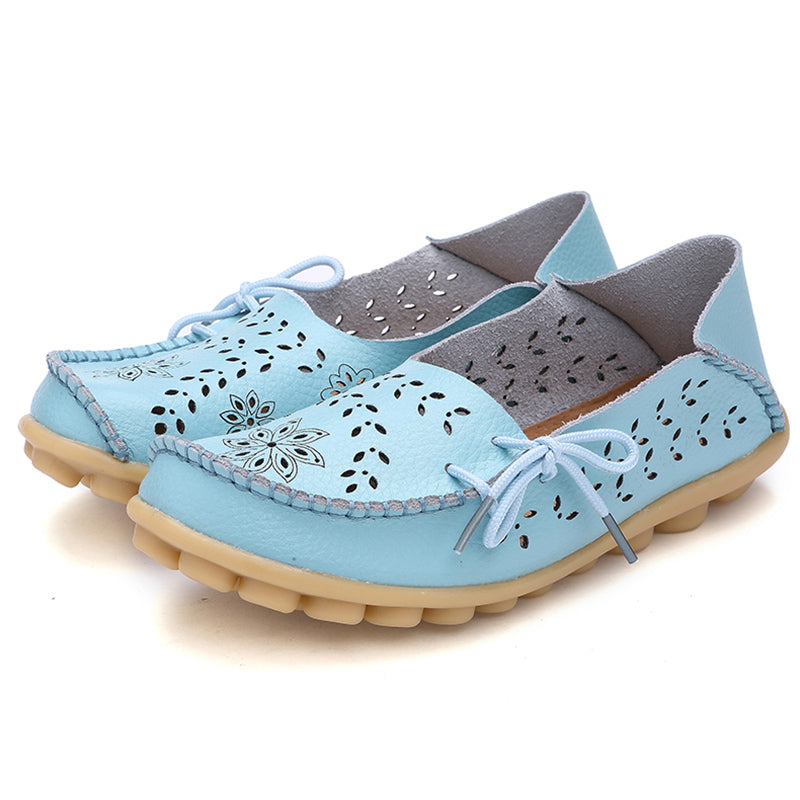 Soft Genuine Leather Womens Flats Casual Breathable SlipOn Loafers  Summer Driving Shoes 3
