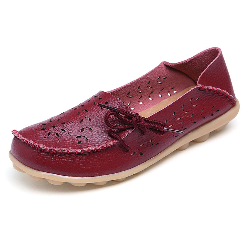 Soft Genuine Leather Womens Flats Casual Breathable SlipOn Loafers  Summer Driving Shoes 4