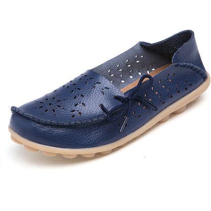 Soft Genuine Leather Womens Flats Casual Breathable SlipOn Loafers  Summer Driving Shoes 5