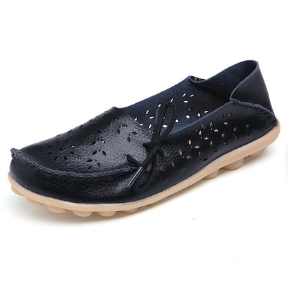 Soft Genuine Leather Womens Flats Casual Breathable SlipOn Loafers  Summer Driving Shoes 9