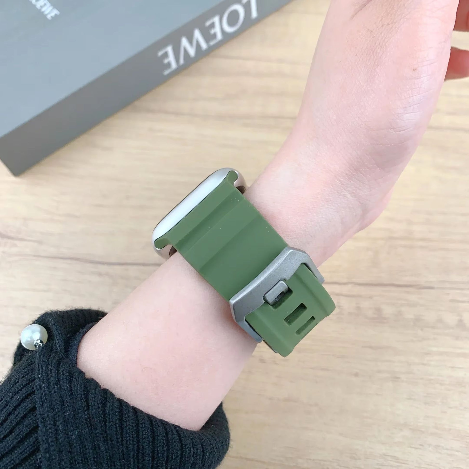 Sport Silicone Band With Titanium Buckle For Apple Watch Ultra 2 10 9 8 7 6 SE 5 4  Durable And Sty 4