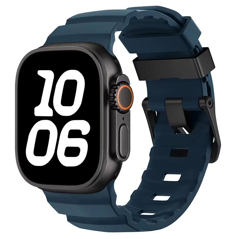 Sport Silicone Band With Titanium Buckle For Apple Watch Ultra 2 10 9 8 7 6 SE 5 4  Durable And Sty 7