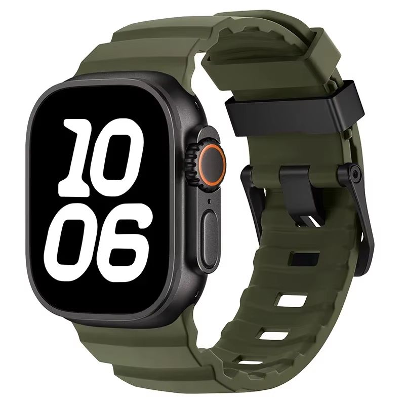 Sport Silicone Band With Titanium Buckle For Apple Watch Ultra 2 10 9 8 7 6 SE 5 4  Durable And Sty 9