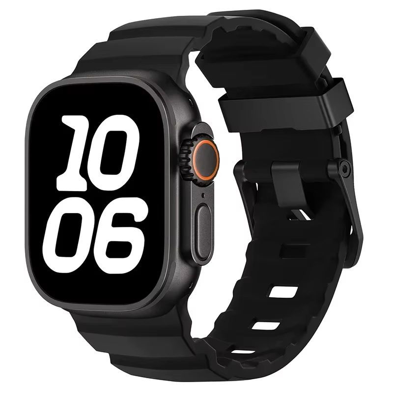 Sport Silicone Band With Titanium Buckle For Apple Watch Ultra 2 10 9 8 7 6 SE 5 4  Durable And Sty 10