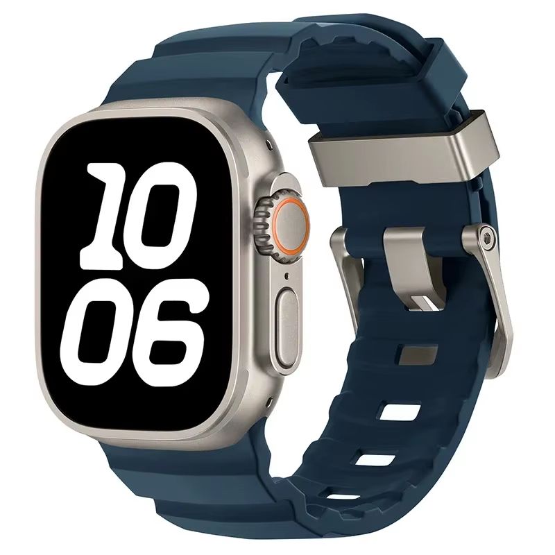 Sport Silicone Band With Titanium Buckle For Apple Watch Ultra 2 10 9 8 7 6 SE 5 4  Durable And Sty 16