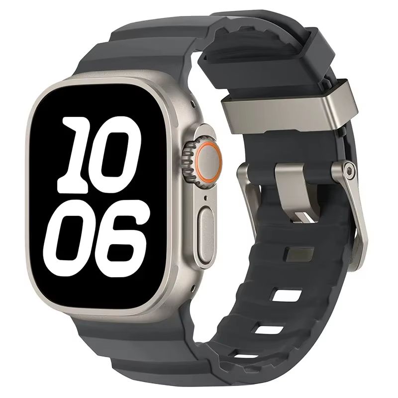 Sport Silicone Band With Titanium Buckle For Apple Watch Ultra 2 10 9 8 7 6 SE 5 4  Durable And Sty 17