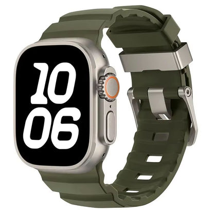 Sport Silicone Band With Titanium Buckle For Apple Watch Ultra 2 10 9 8 7 6 SE 5 4  Durable And Sty 18