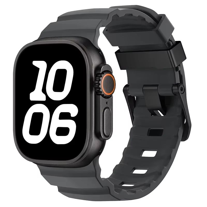 Sport Silicone Band With Titanium Buckle For Apple Watch Ultra 2 10 9 8 7 6 SE 5 4  Durable And Sty 8
