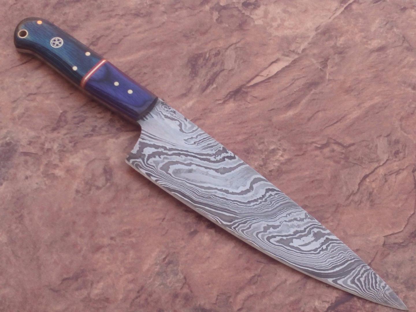HandForged Damascus Steel Chef Knife With Premium Rosewood Handle 3