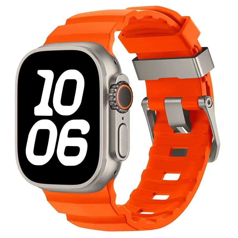 Sport Silicone Band With Titanium Buckle For Apple Watch Ultra 2 10 9 8 7 6 SE 5 4  Durable And Sty 20