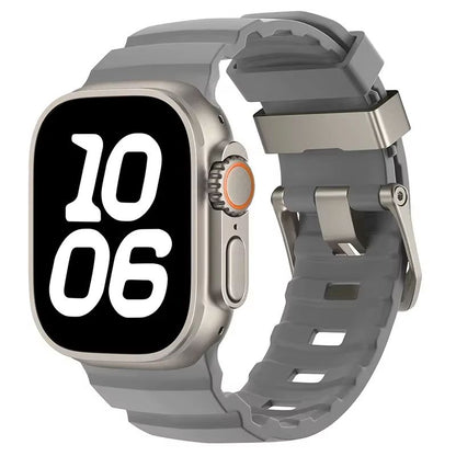 Sport Silicone Band With Titanium Buckle For Apple Watch Ultra 2 10 9 8 7 6 SE 5 4  Durable And Sty 22