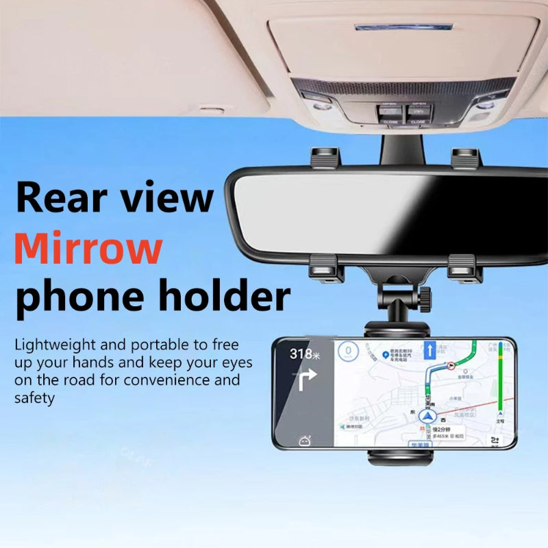 Foldable Car Phone Bracket Support Rearview Mirror Mount Holder Adjustable GPS Navigation Stand For 1
