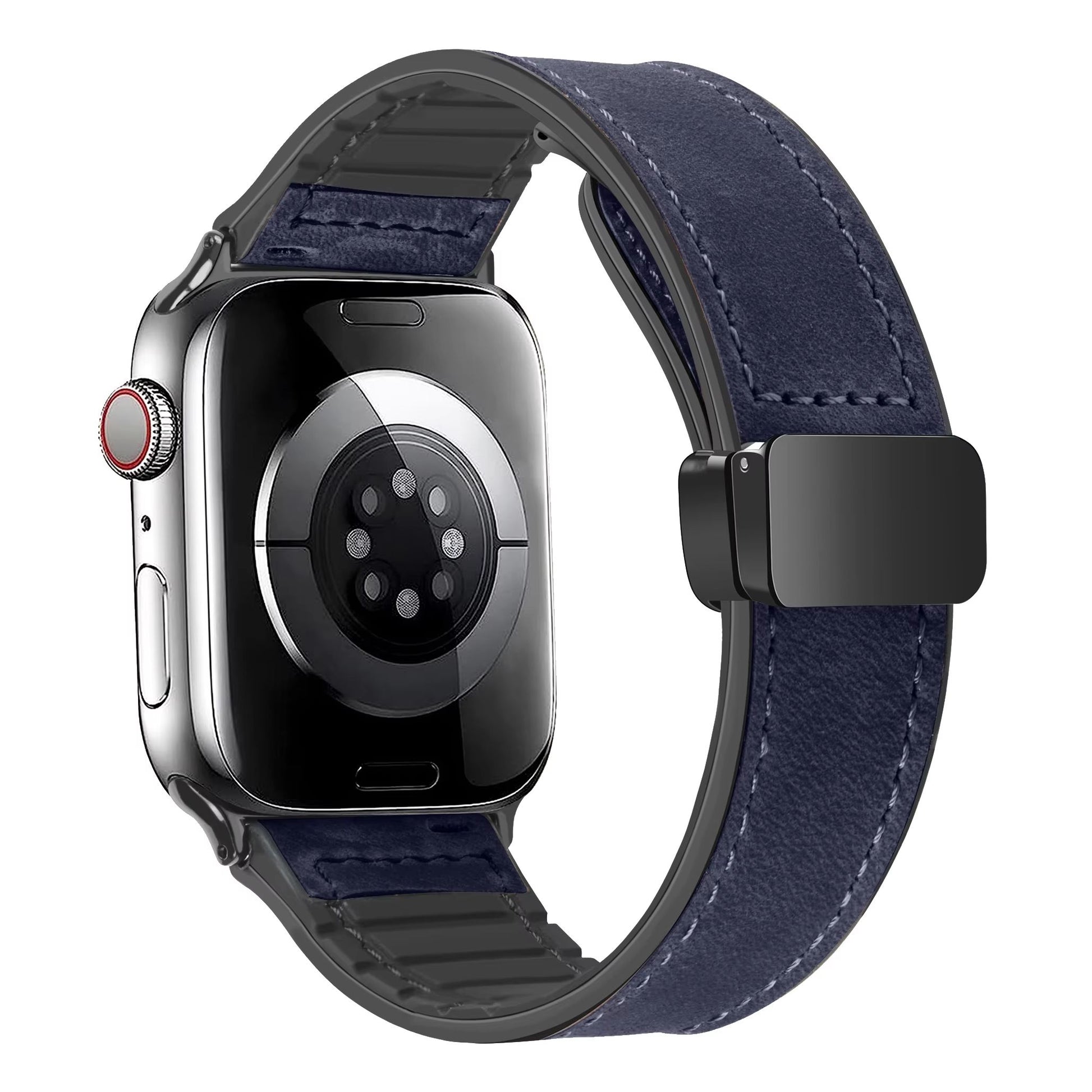Luxury Leather Silicone Band For Apple Watch Ultra 10 9 8 SE  Mens Hybrid Bracelet Strap For IWatch 12