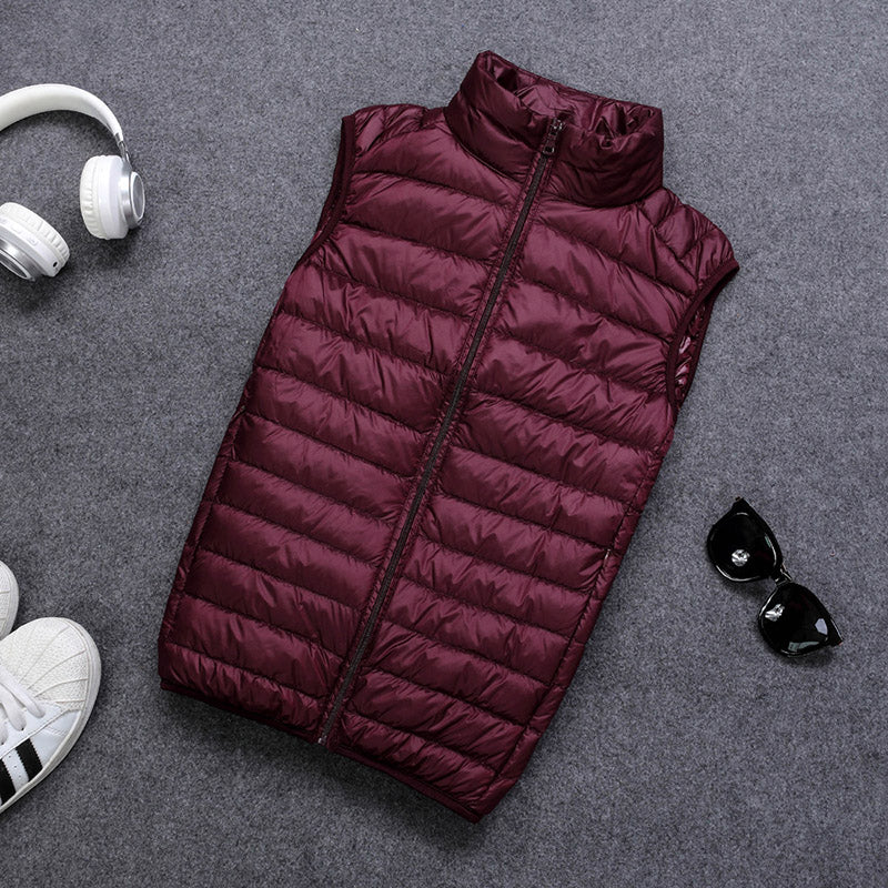 Mens Lightweight Down Vest White Duck Down Fill Warm Sleeveless Jacket For Autumn And Winter Casual 1