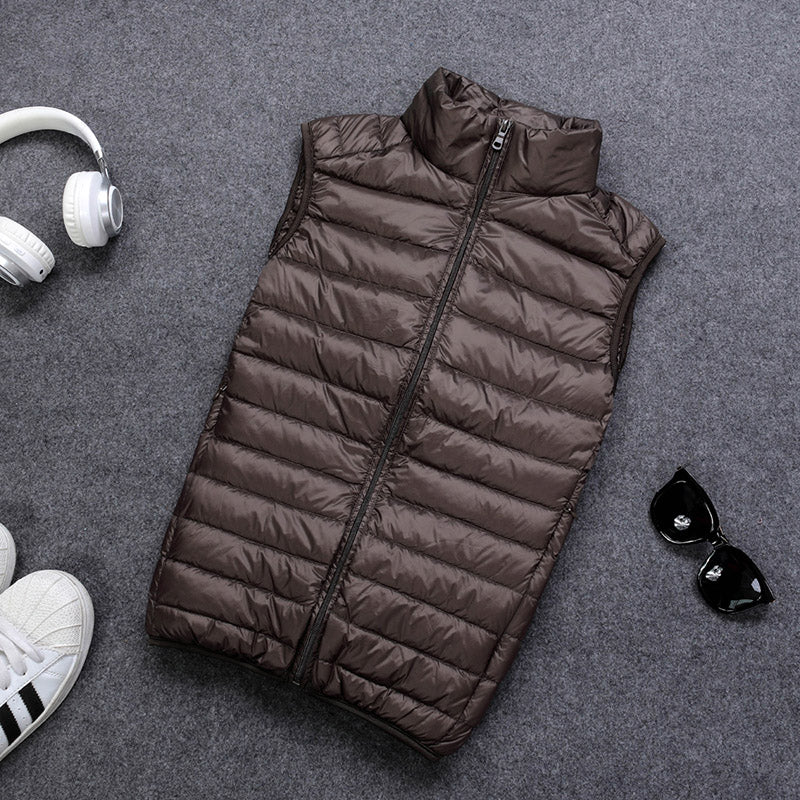 Mens Lightweight Down Vest White Duck Down Fill Warm Sleeveless Jacket For Autumn And Winter Casual 2