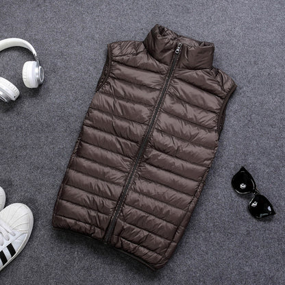 Mens Lightweight Down Vest White Duck Down Fill Warm Sleeveless Jacket For Autumn And Winter Casual 2