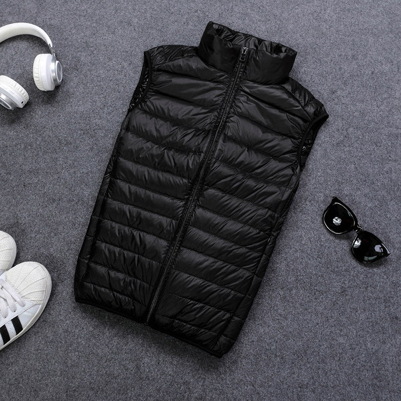 Mens Lightweight Down Vest White Duck Down Fill Warm Sleeveless Jacket For Autumn And Winter Casual 3