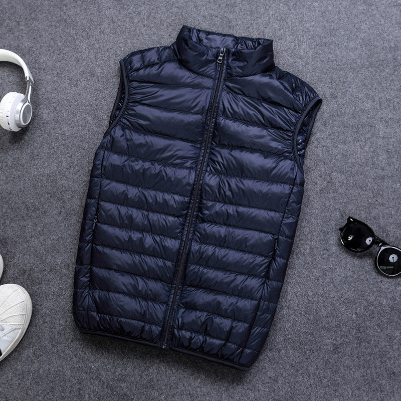 Mens Lightweight Down Vest White Duck Down Fill Warm Sleeveless Jacket For Autumn And Winter Casual 4