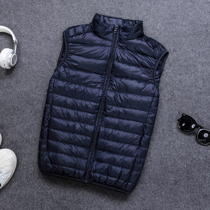 Mens Lightweight Down Vest White Duck Down Fill Warm Sleeveless Jacket For Autumn And Winter Casual 4