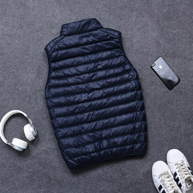 Mens Lightweight Down Vest White Duck Down Fill Warm Sleeveless Jacket For Autumn And Winter Casual 5