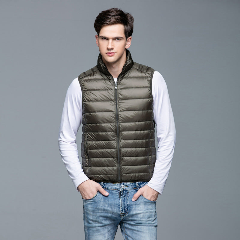 Mens Lightweight Down Vest White Duck Down Fill Warm Sleeveless Jacket For Autumn And Winter Casual 7