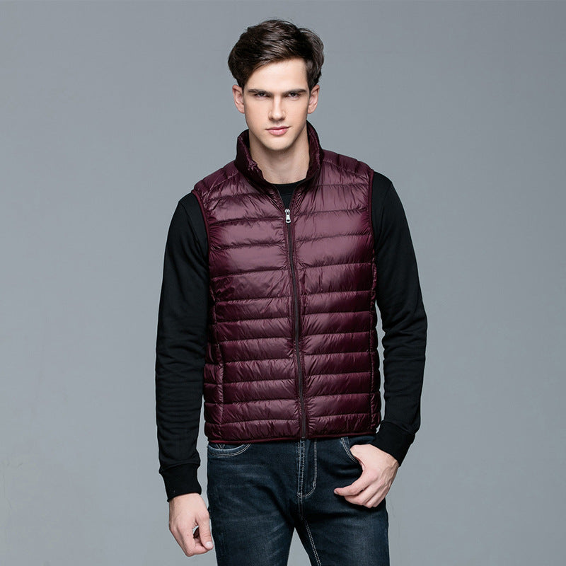 Mens Lightweight Down Vest White Duck Down Fill Warm Sleeveless Jacket For Autumn And Winter Casual 9