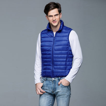 Mens Lightweight Down Vest White Duck Down Fill Warm Sleeveless Jacket For Autumn And Winter Casual 10