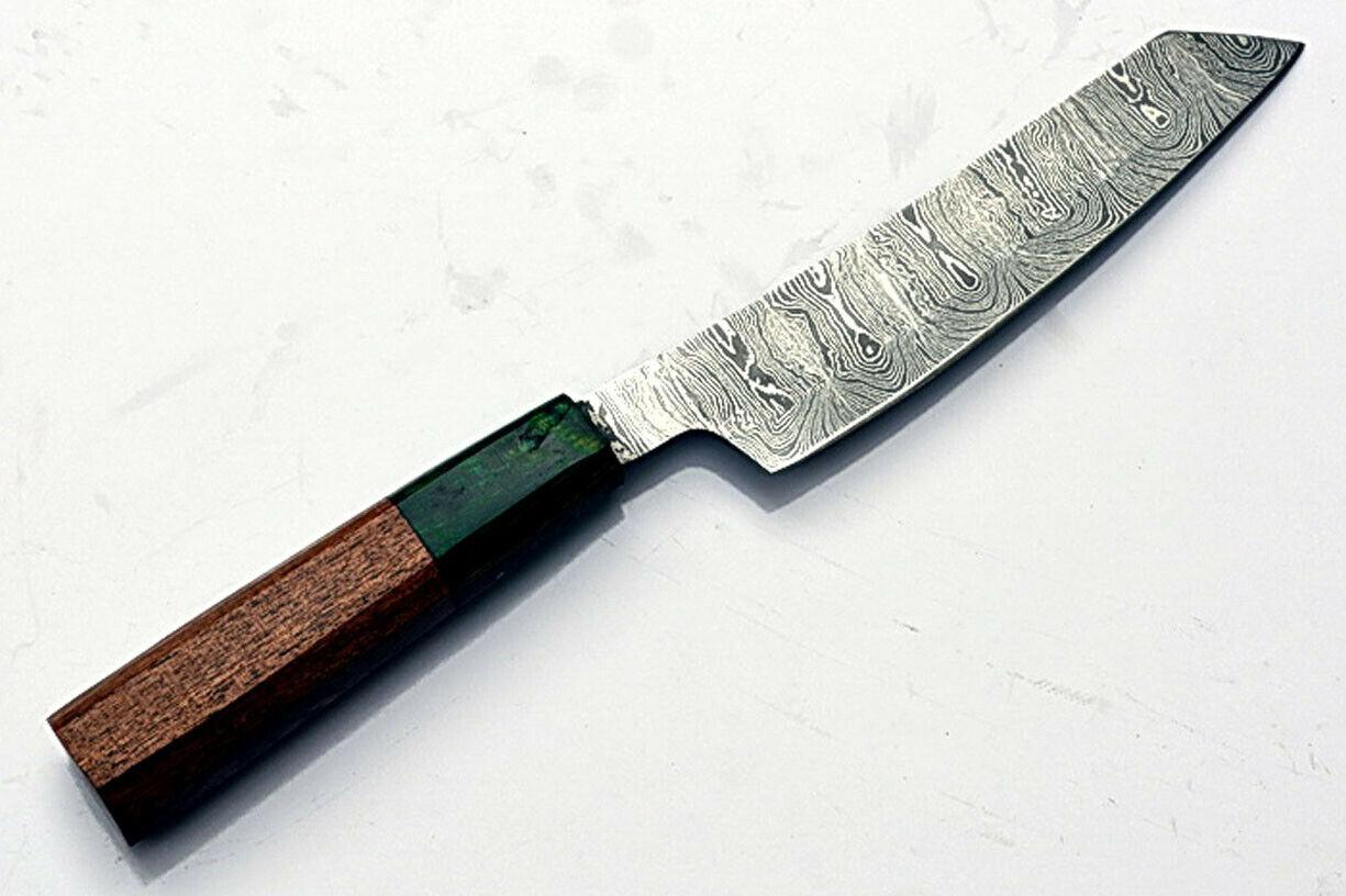 Custom Handmade Damascus Santoku Knife  Pakka Wood Handle  Professional Kitchen Chef Knife 1