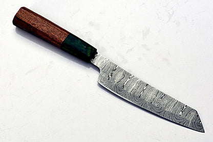 Custom Handmade Damascus Santoku Knife  Pakka Wood Handle  Professional Kitchen Chef Knife 2