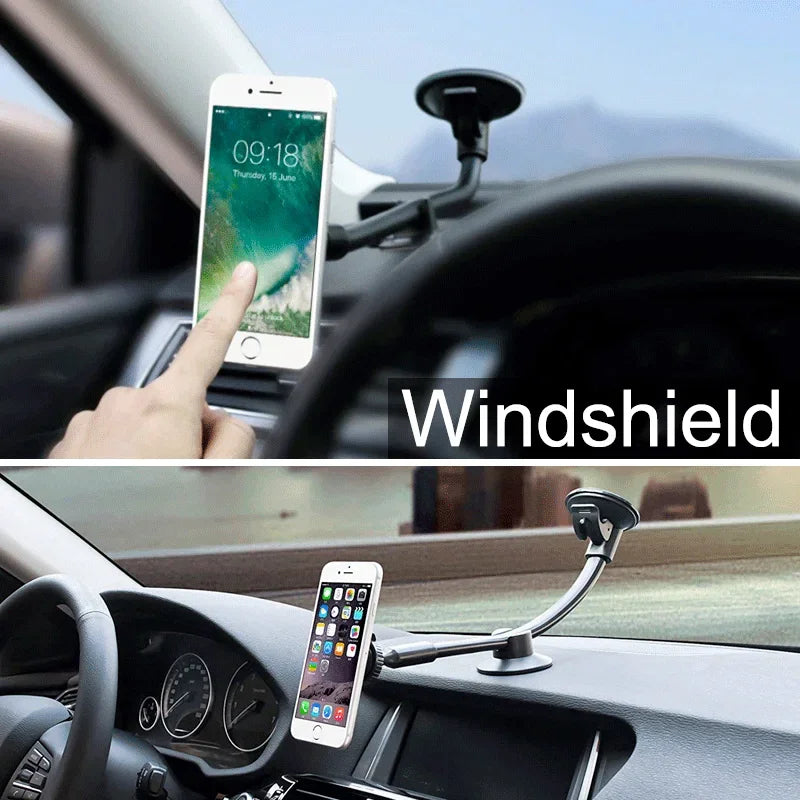 Car Long Arm Magnetic Phone Holder Dashboard Windshield Mount Dock Universal Magnet Stand For IPhon 1
