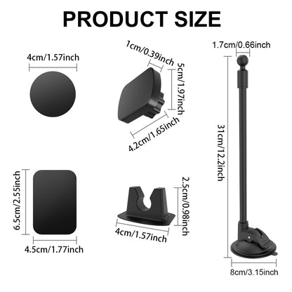 Car Long Arm Magnetic Phone Holder Dashboard Windshield Mount Dock Universal Magnet Stand For IPhon 4