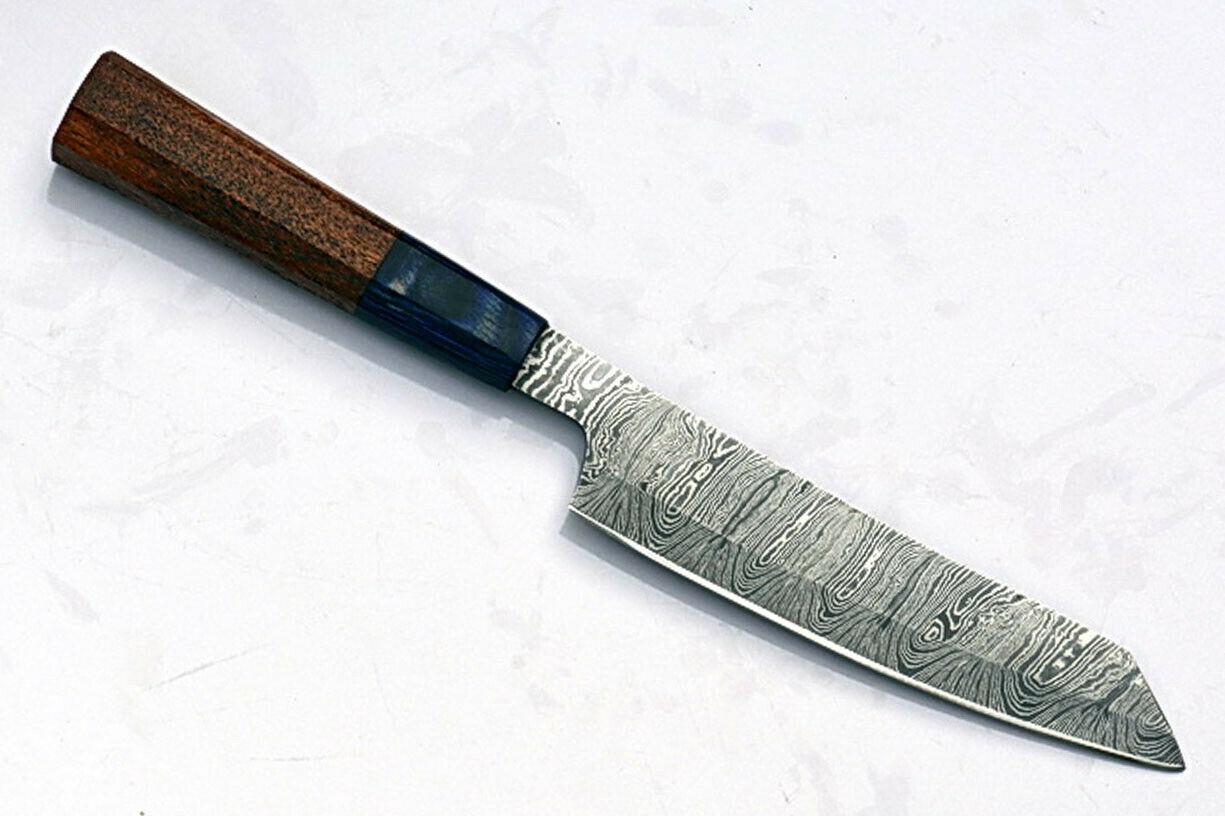 Premium Damascus Steel Chef Knife  8 Inch Handmade Santoku With Pakka Wood Grip 2