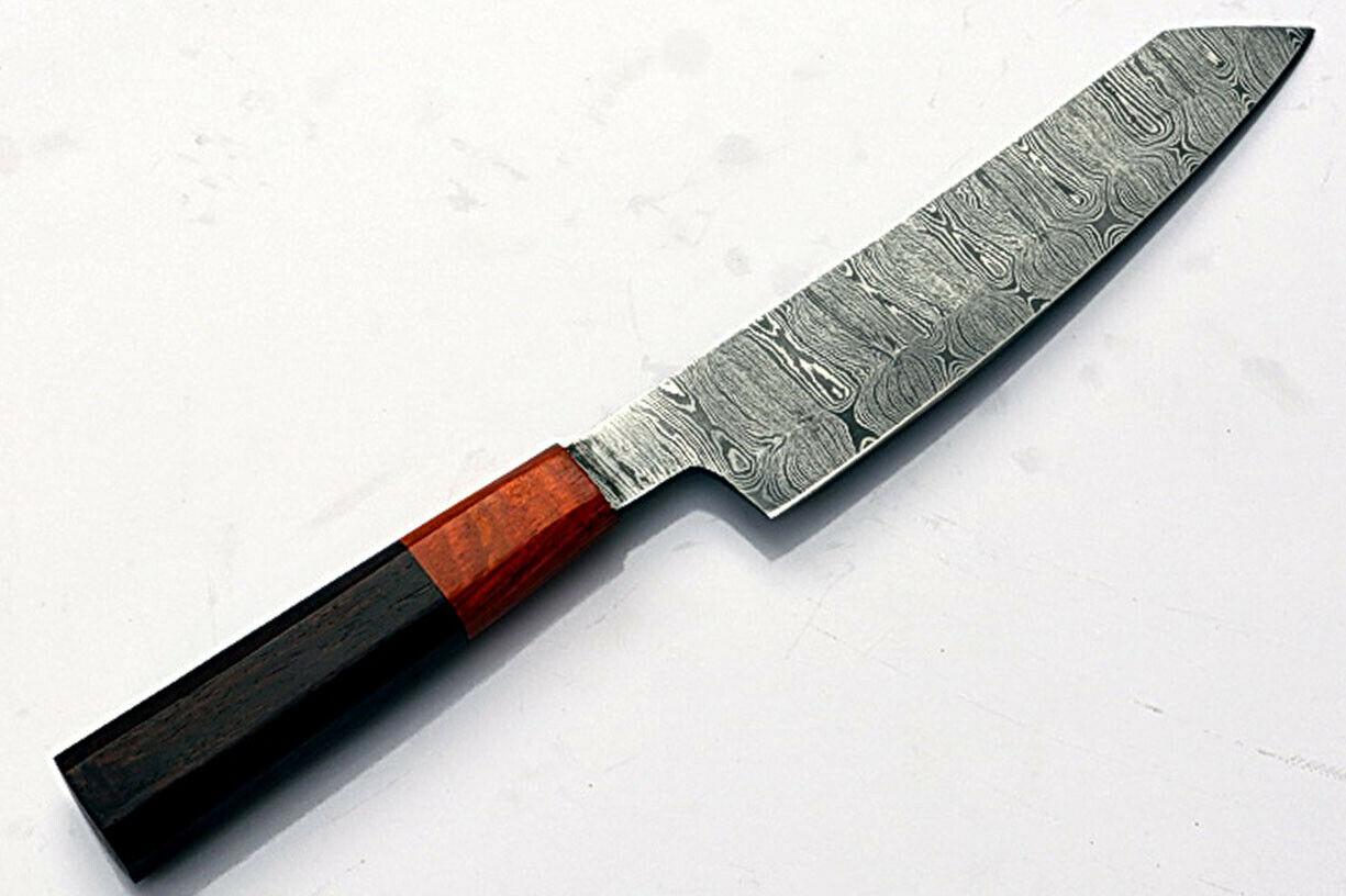 HandForged Damascus Santoku Knife  Full Tang Kitchen Knife  Artisan Chef Blade 1