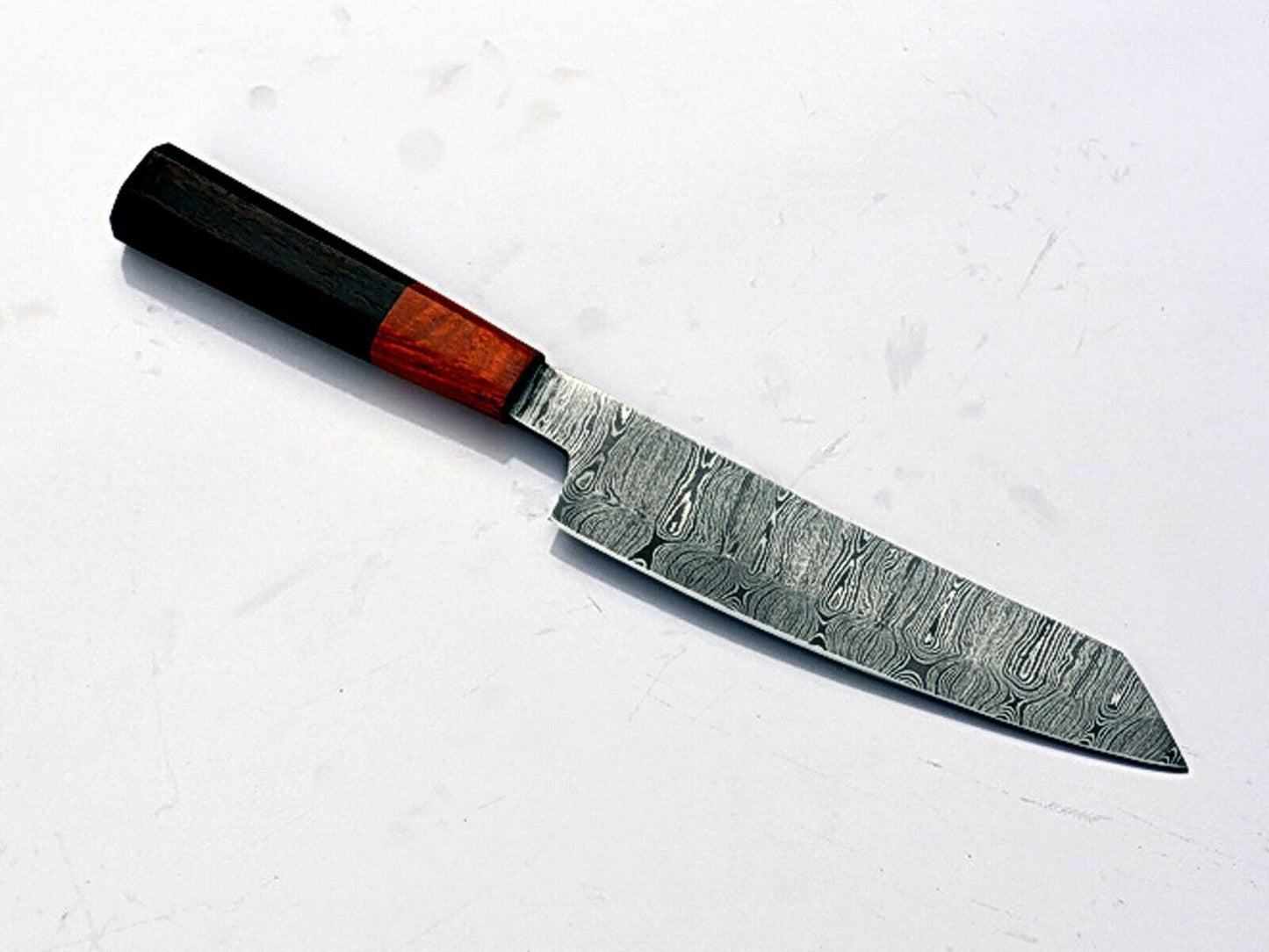 HandForged Damascus Santoku Knife  Full Tang Kitchen Knife  Artisan Chef Blade 2