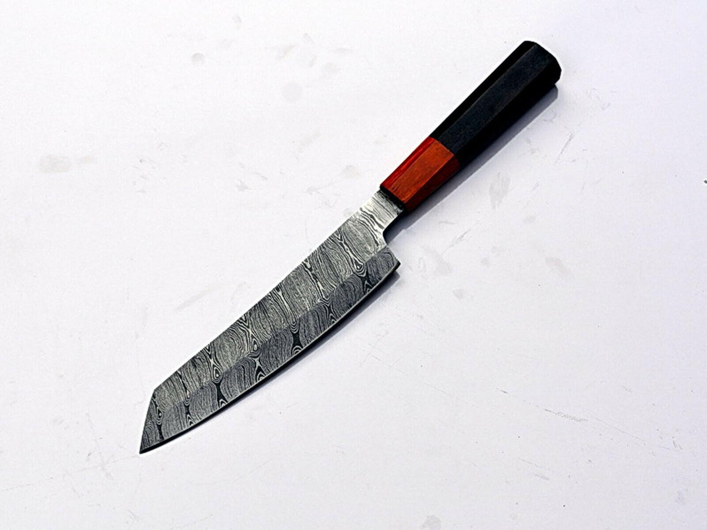 Hand-Forged Damascus Santoku Knife | Full Tang Kitchen Knife | Artisan Chef Blade
