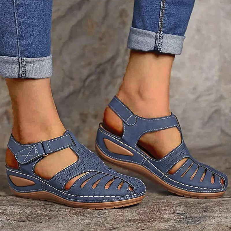 Retro Wedge Womens Sandals Summer Casual Ladies Shoes Plus Size Comfortable Female Footwear 4