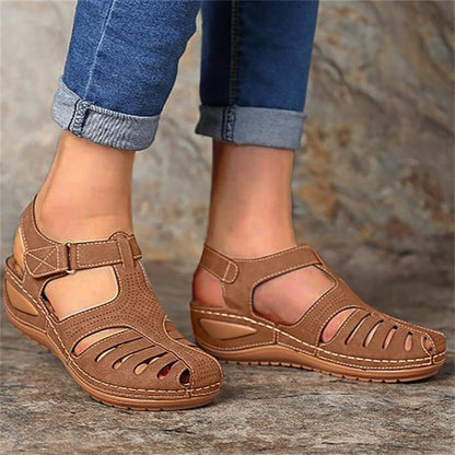 Retro Wedge Womens Sandals Summer Casual Ladies Shoes Plus Size Comfortable Female Footwear 3