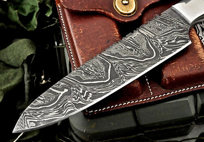 Artisan Damascus Steel French Chef Knife  512 Layers Firestorm Pattern  Exotic Wood Handle 1