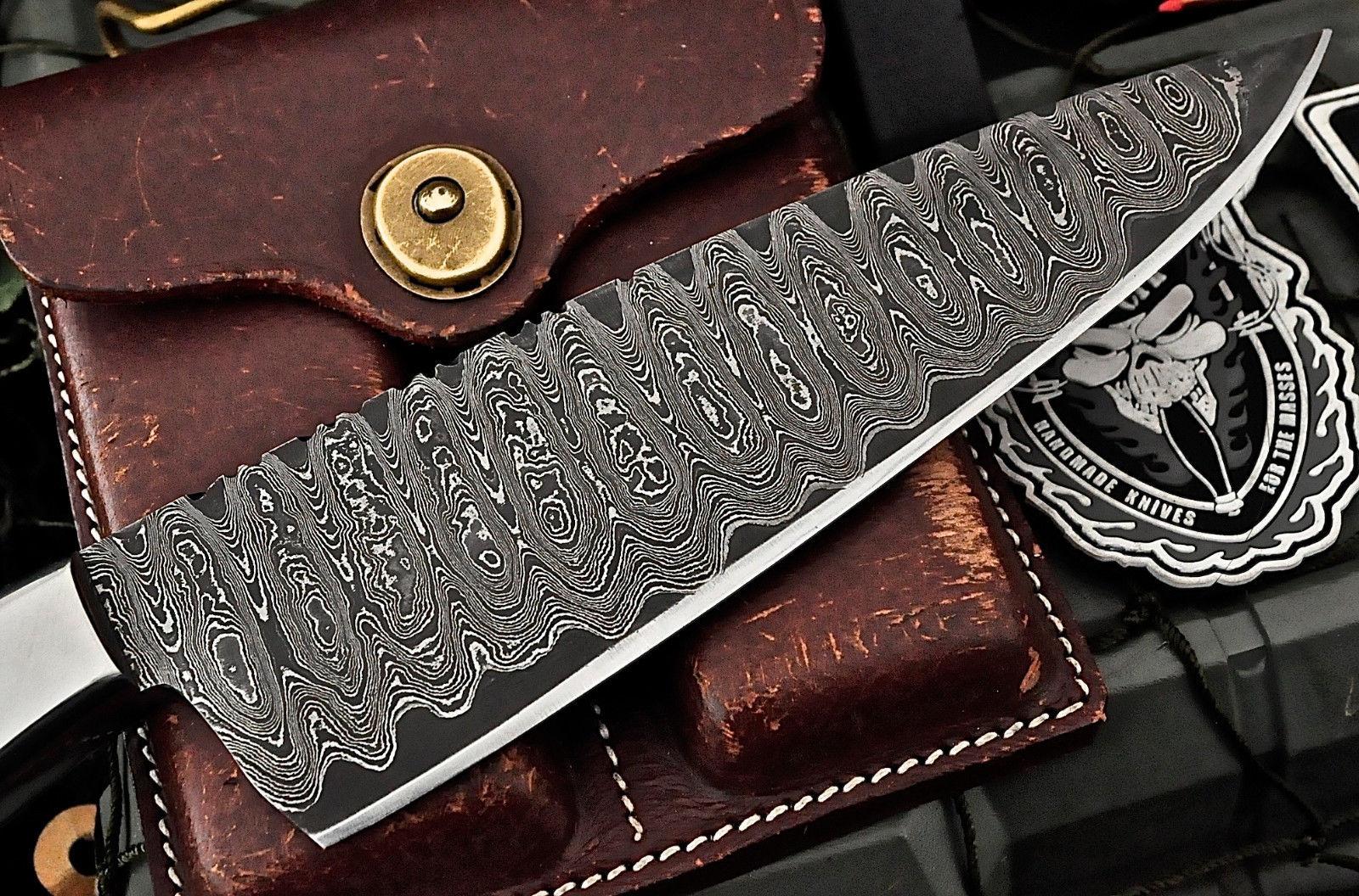 Custom Forged Damascus Kitchen Knife  Zebrawood Handle  Handcrafted Small Chef Knife 2