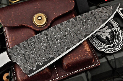 Custom Forged Damascus Kitchen Knife  Zebrawood Handle  Handcrafted Small Chef Knife 2