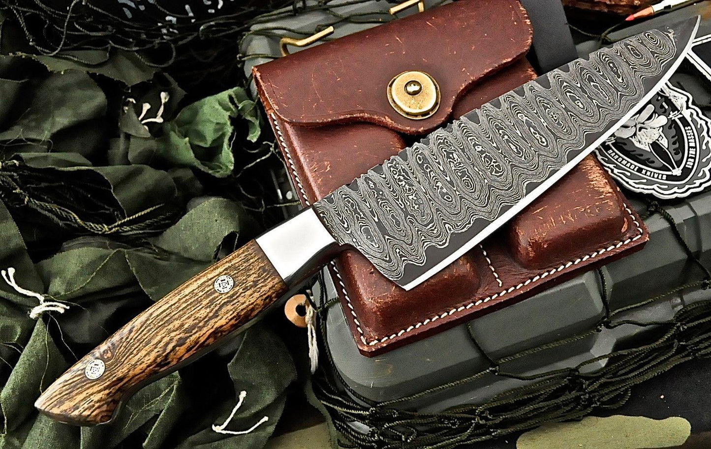 Custom Forged Damascus Kitchen Knife | Zebrawood Handle | Handcrafted Small Chef Knife